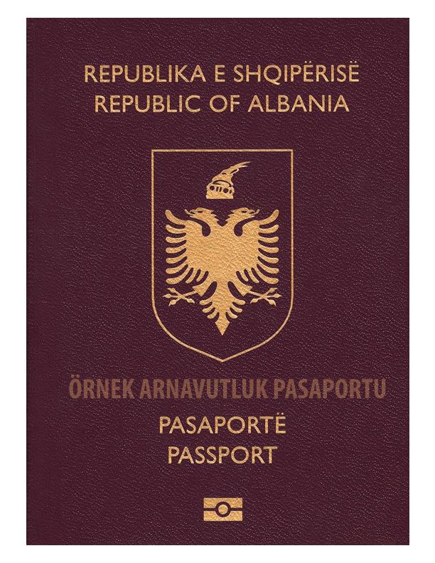 Arnavutluk Pasaportu Örnek
